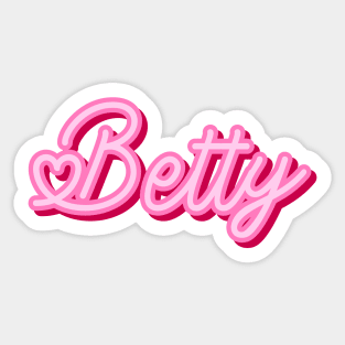 Betty name pink heart Sticker